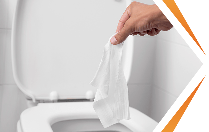 Throwing paper in toilet